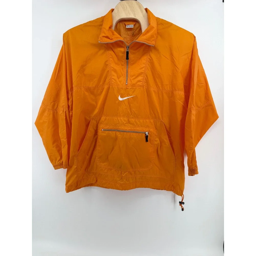 Nike Vintage Air Anorak Windbreaker XL Nylon Orange Center Swoosh TN Vols 90s